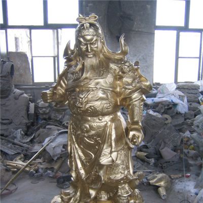 立式寺庙宗教大型铜雕武财神关公雕塑