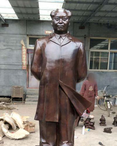 毛泽东雕塑-户外铜雕中国伟人毛泽东雕塑