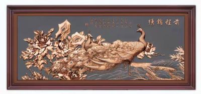 前程似锦铜浮雕客厅装饰画