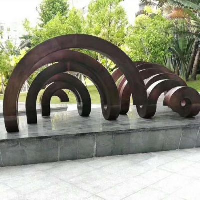 不锈钢抽象圆环艺术造型雕塑公园小区景观小品