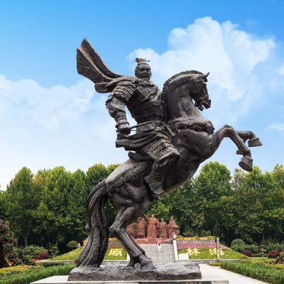 铜雕历史名人古代帝王骑马雕塑