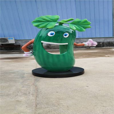 幼儿园摆放玻璃钢卡通黄瓜垃圾桶