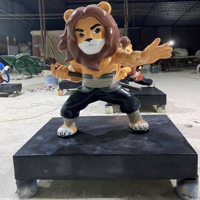 商场大型玻璃钢动画片动物景观狮子雕塑