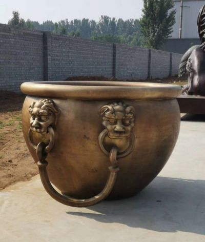 寺庙铜雕水缸雕塑
