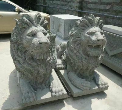 庭院祠堂大型动物大理石石雕狮子雕塑