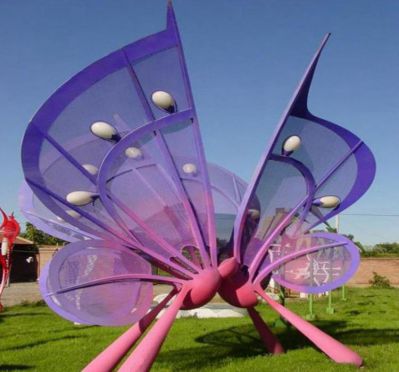 游乐园喷漆玻璃钢蝴蝶雕塑