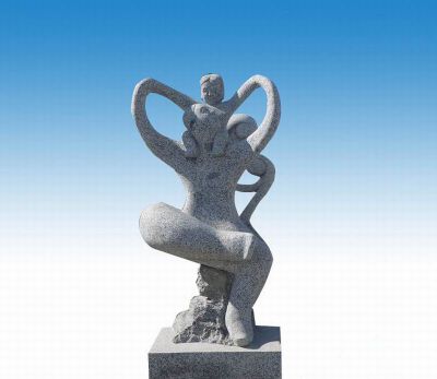 景区大理石抽象个性母子雕塑
