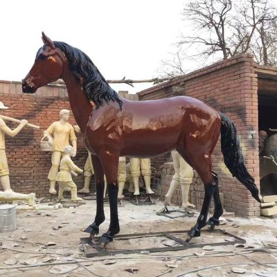 大型玻璃钢动物雕塑仿真马模型户外园林景观小品摆件