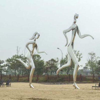 户外大型抽象创意运动主题人物雕塑