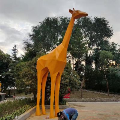 商场摆放不锈钢彩绘动物雕塑小品