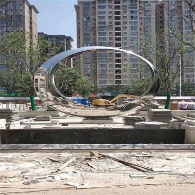不锈钢镜面户外广场大型圆环雕塑