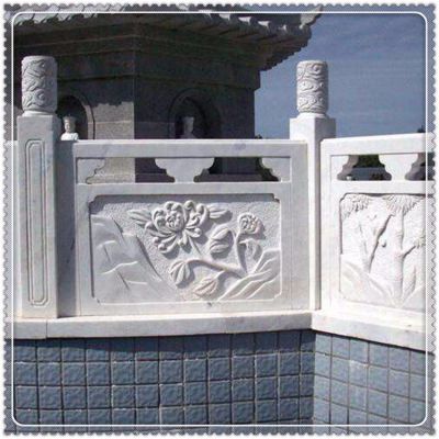 寺院台阶装饰汉白玉雕刻花纹防护栏杆
