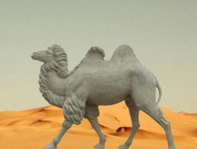 骆驼雕塑-广场摆放的双峰汉白玉石雕创意骆驼雕塑