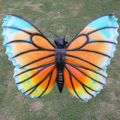 花园玻璃钢彩绘蝴蝶雕塑