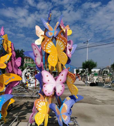 玻璃钢户外园林创意蝴蝶雕塑