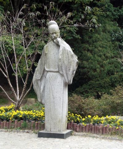 公园景观大理石唐代诗人李白石雕塑