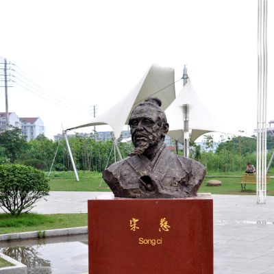 公园小区摆放古代十大名医宋慈铸铜头像雕塑