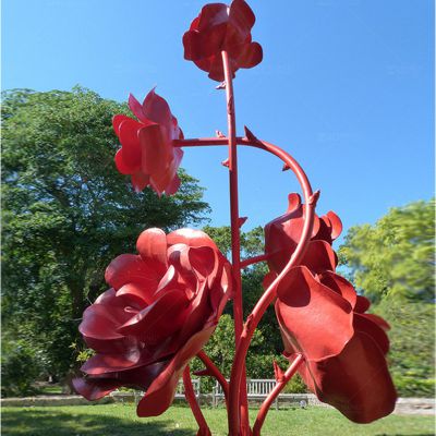 不锈钢玫瑰花雕塑