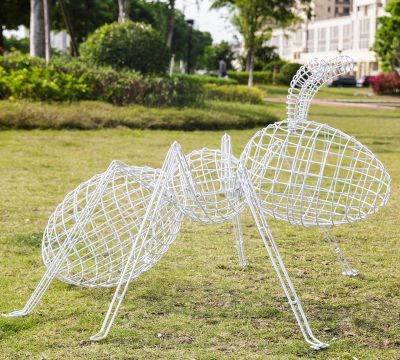 草坪大型景观装饰品摆件不锈钢镂空蚂蚁雕塑