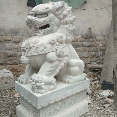 石雕大型仿真动物汉白玉庭院别墅狮子雕塑