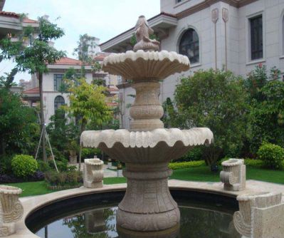 别墅景观石雕欧式多层喷泉雕塑