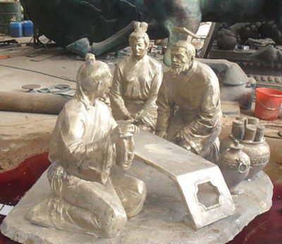 汉白玉石雕人物景观酒文化雕塑
