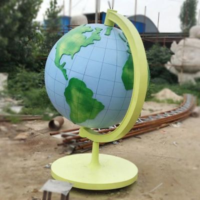 不锈钢几何户外园林景观创意校园地球仪雕塑