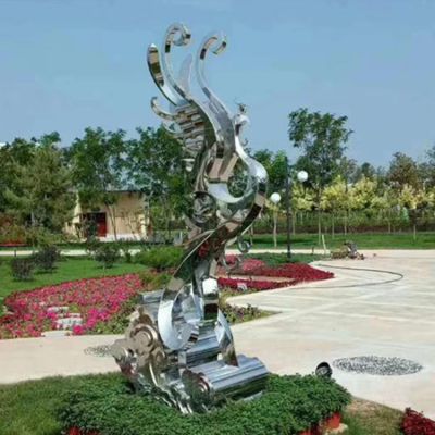 景观城市广场镜面金属雕塑 不锈钢公园广场景观摆件