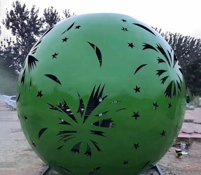 户外广场创意烟花镂空球雕塑