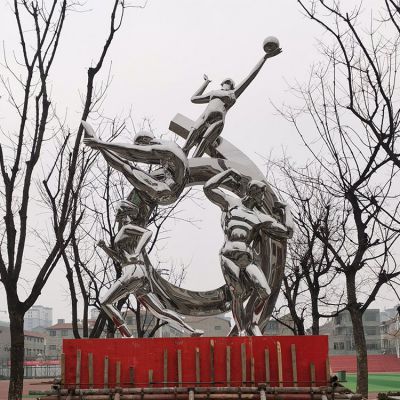 不锈钢体育运动主题人物景观标识雕塑