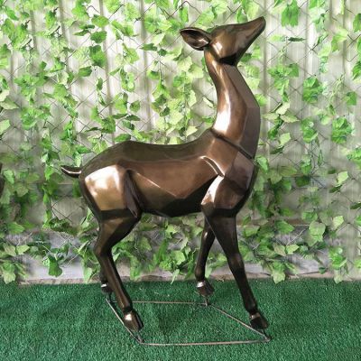 铜雕锻造抽象动物景观鹿雕塑