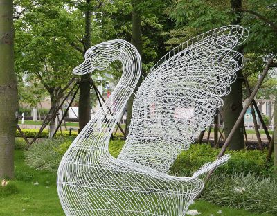 公园小区创意镂空照明装饰品天鹅雕塑