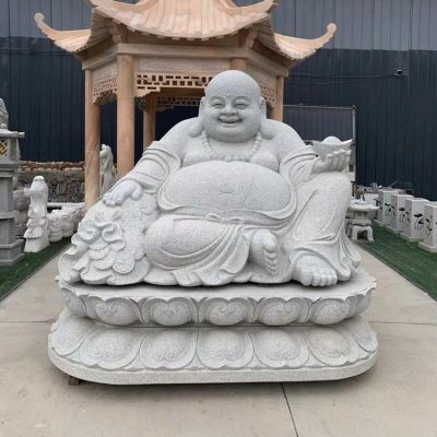 寺庙摆放花岗岩弥勒佛雕塑