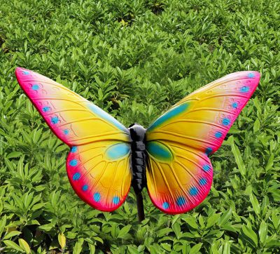 玻璃钢学校彩绘蝴蝶雕塑