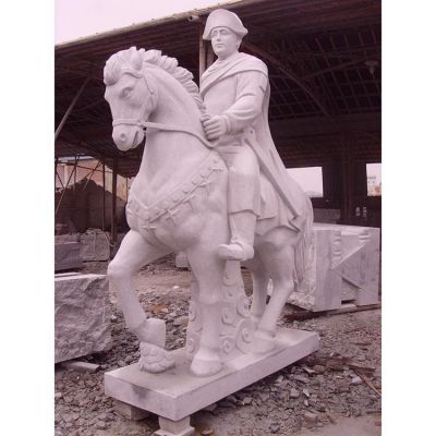 大理石石雕骑马发人物景观雕塑