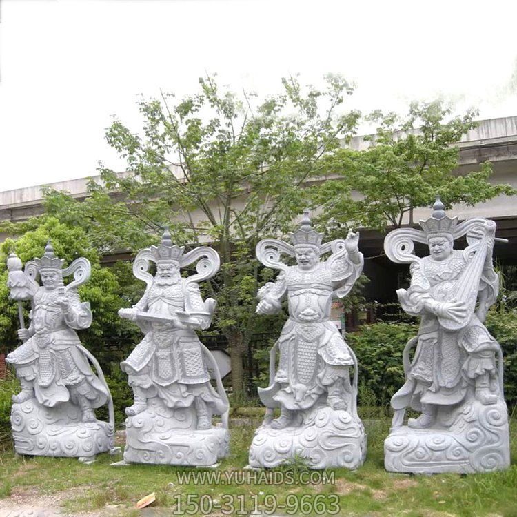 青石雕刻四大天王神像景区祠堂寺庙摆件雕塑