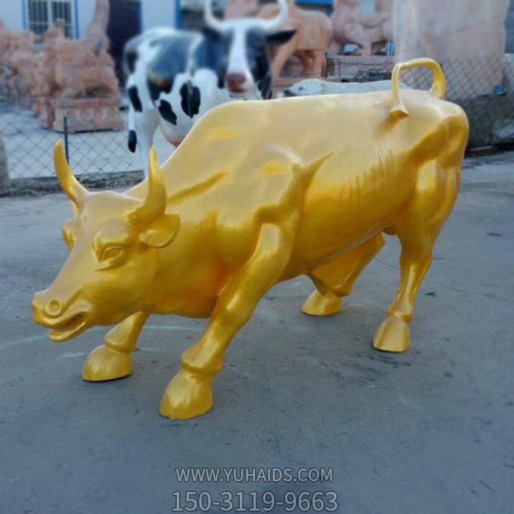 玻璃钢喷漆城市广场华尔街牛动物雕物摆件雕塑