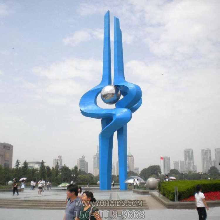 户外广场不锈钢抽象城市标识景观雕塑
