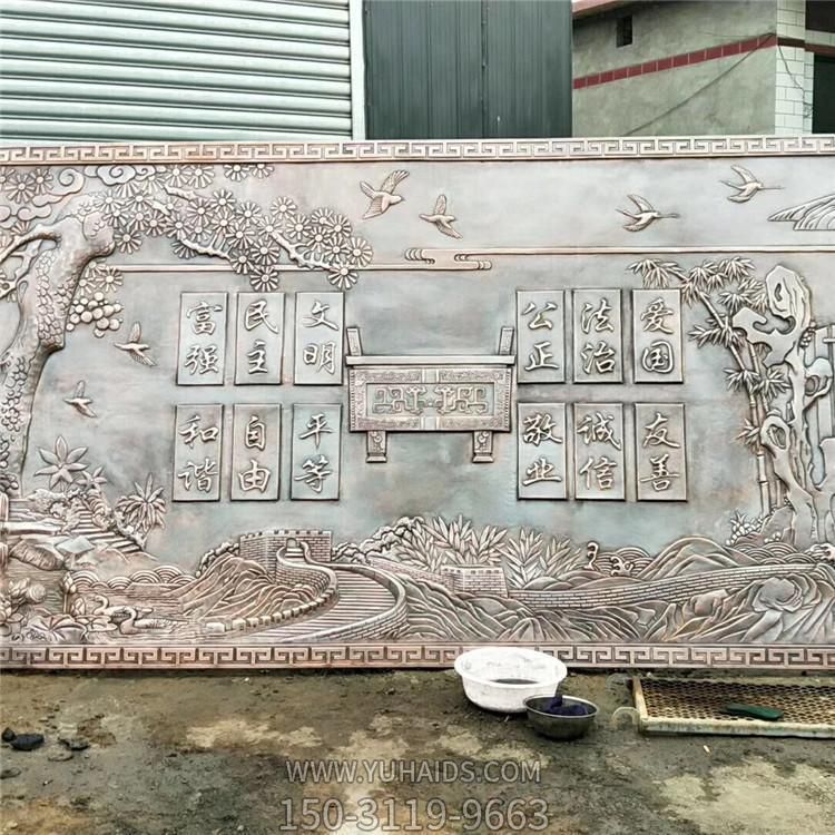  广场大型浮雕画展馆 公园锻铜雕壁画铜雕塑
