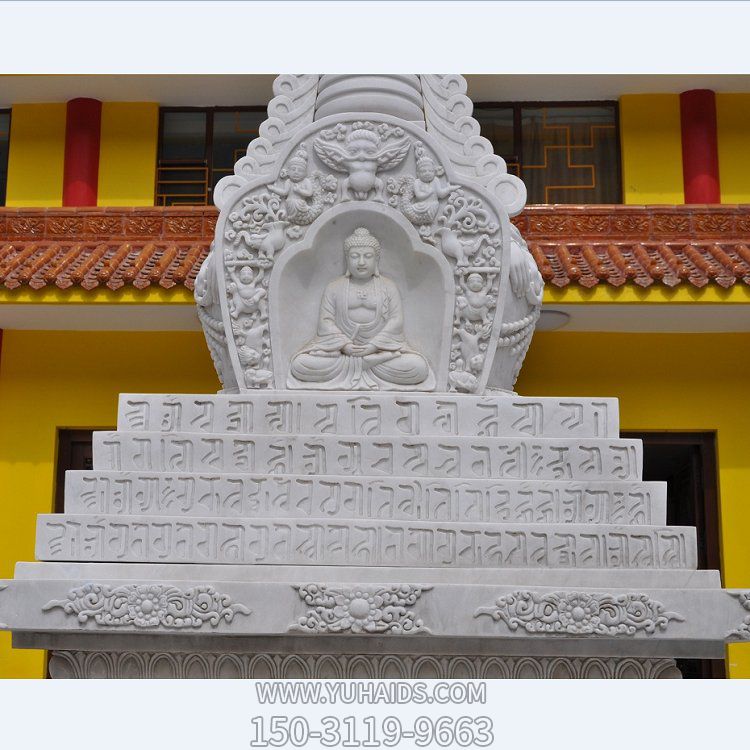 寺庙大理石石雕舍利塔雕塑