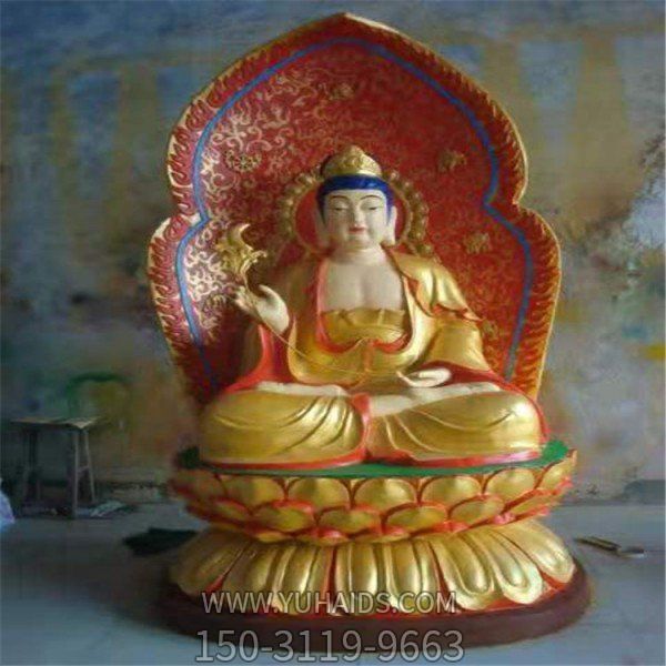 寺庙大型神佛玻璃钢彩绘菩萨雕塑