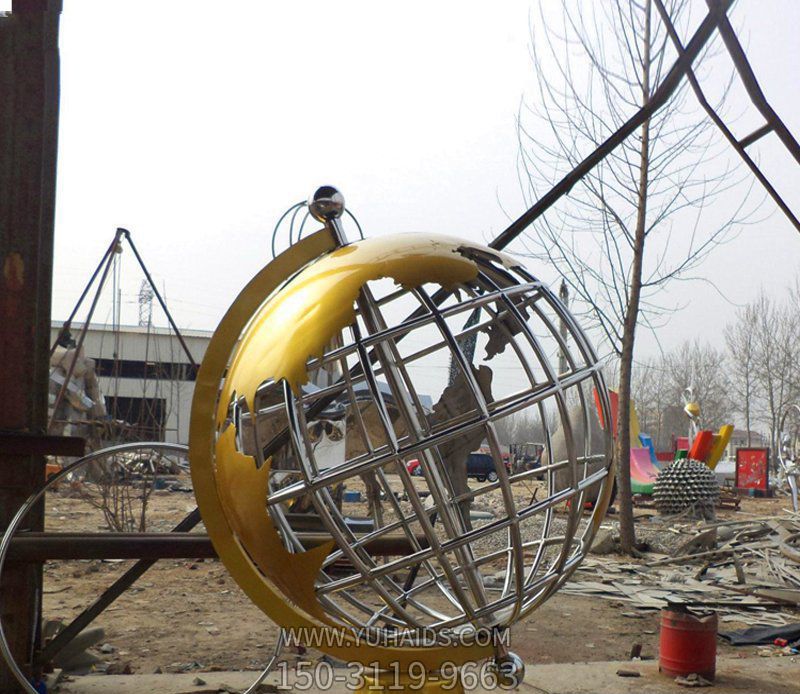 不锈钢圆球户外抽象景观创意标志摆件雕塑