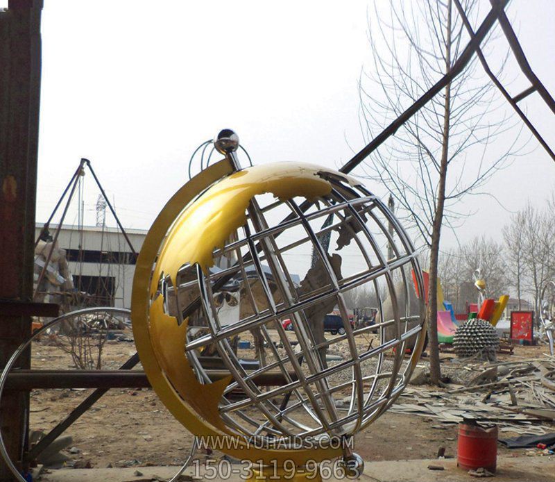 不锈钢圆球户外抽象景观创意标志摆件 不锈钢圆球户外抽象景观创意标志摆件