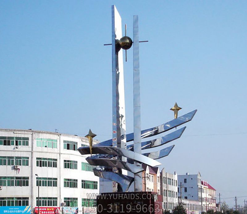 不锈钢崛起城市景观雕塑