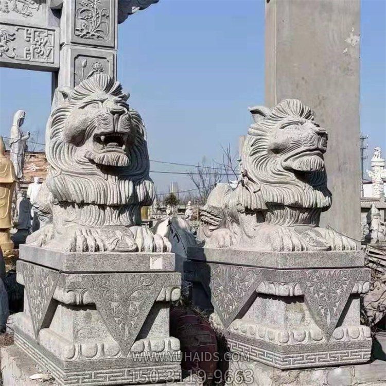 陵园大型大理石石雕狮子雕塑