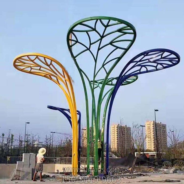 不锈钢镂空户外园林景观植物雕塑摆件