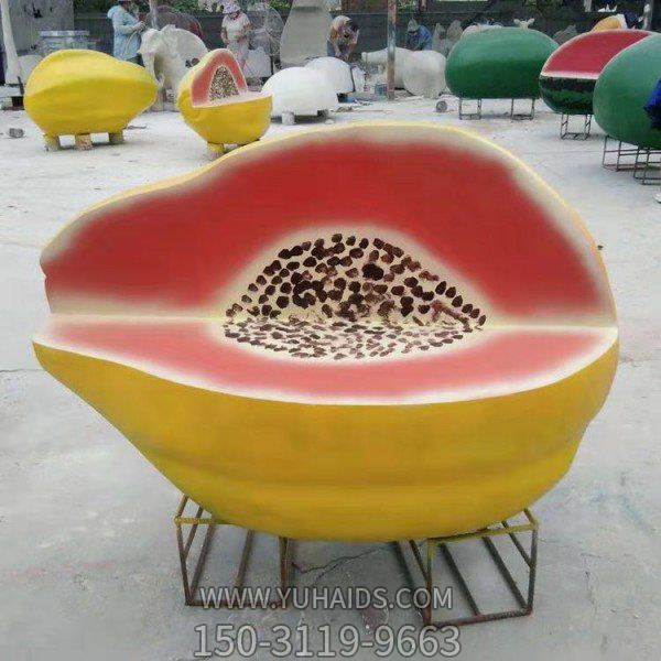 玻璃钢座椅水果蔬菜造型卡通儿童坐凳雕塑