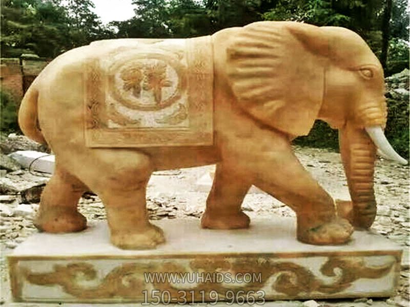 户外园林创意吉祥浮雕石雕大象雕塑