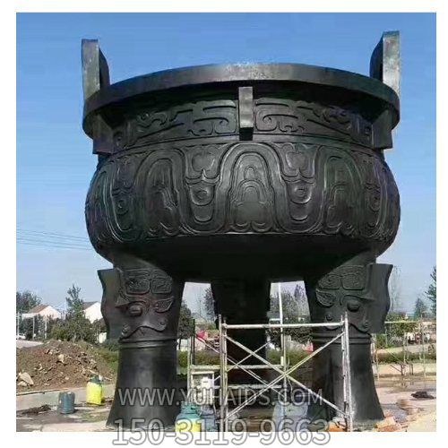 大型户外广场铜雕圆形香炉鼎雕塑