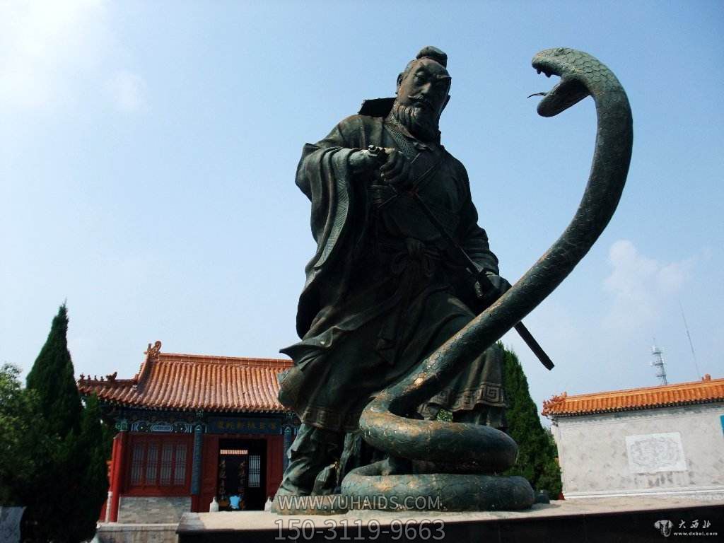 校园公园做旧历史典故“斩蛇起义”人物刘邦青铜雕塑 校园公园做旧历史典故“斩蛇起义”人物刘邦青铜雕塑